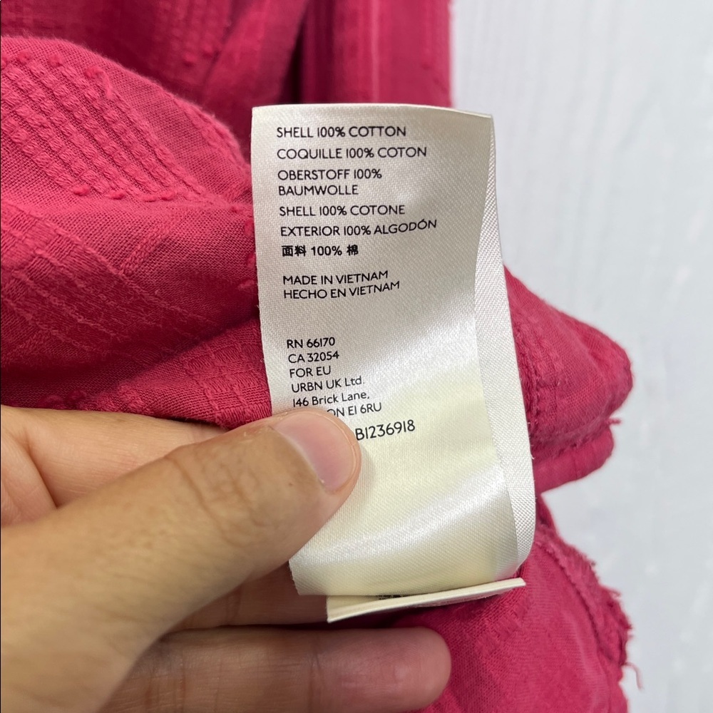 Anthropologie - Pilcro The Theresa Lace Up Button Down Pink Boho Blouse Size XL - Picture 6 of 10